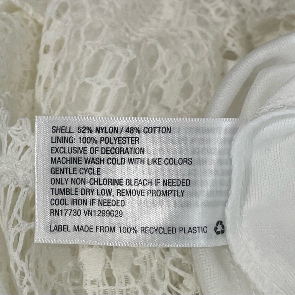 🌴NWT! Boho Crochet White Off-Shoulder Dress - Size Large - Picture 6 of 8